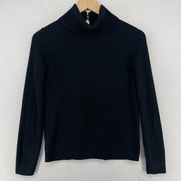 CLUB MONACO Sweater Womens XS Pure Cashmere Turtleneck Pullover Jumper Black - Picture 1 of 12